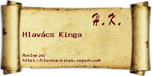 Hlavács Kinga névjegykártya